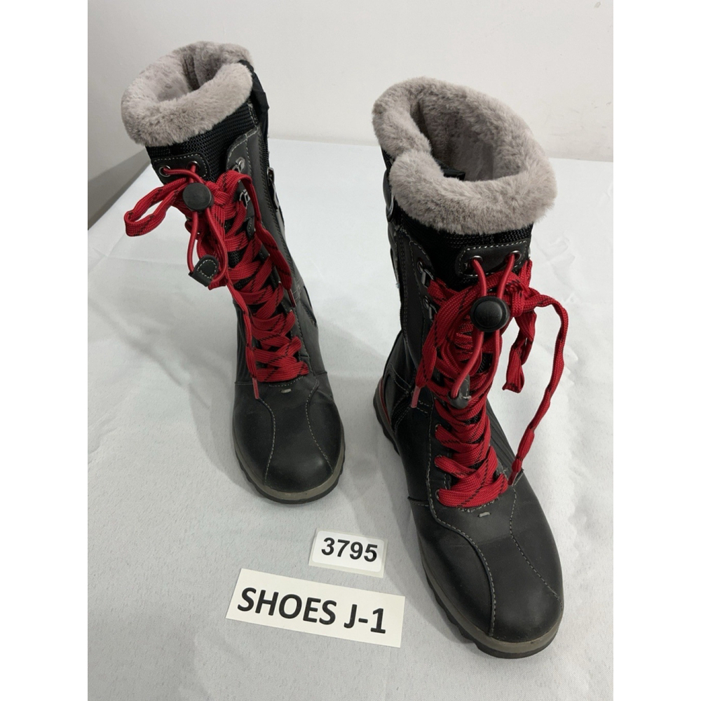 Womans Aquatherm Canada Jissika Size 6 M Zip Up Lace Up Lined Gray Boots Midcalf